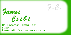 fanni csibi business card